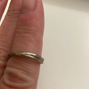 Hammered sterling silver entwined bands